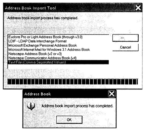 Передача файла адресной книги в адресную книгу почтового клиента Outlook Express 6