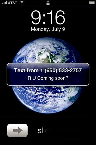 Новое сообщения SMS на iPhone