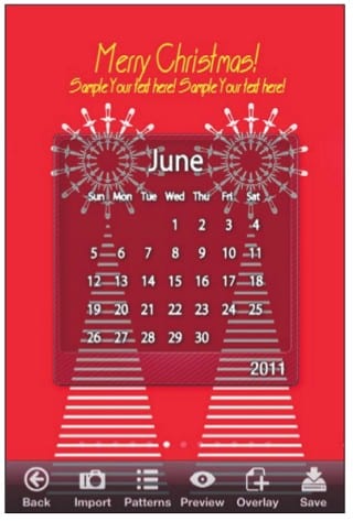 Наложение календаря на фоновое изображение 
