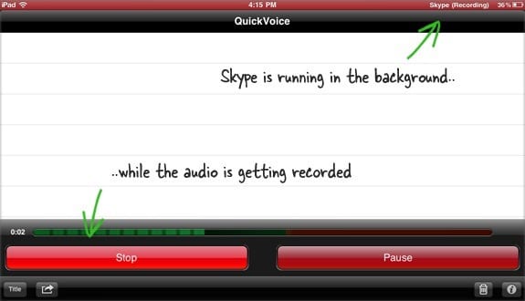 запись Skype звонков на iPad
