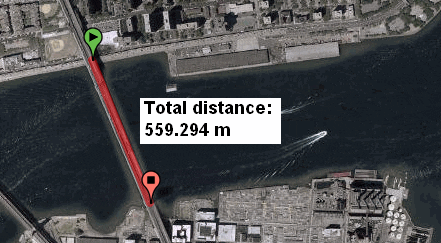 Измерение расстояния, используя Google Maps