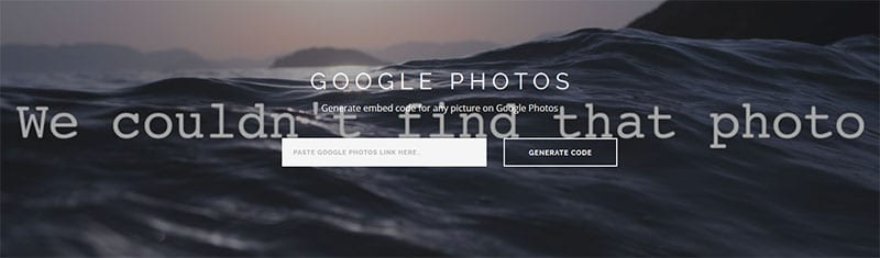 веб-сервис Embed Google Photos