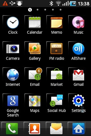 Samsung Galaxy Ace UI