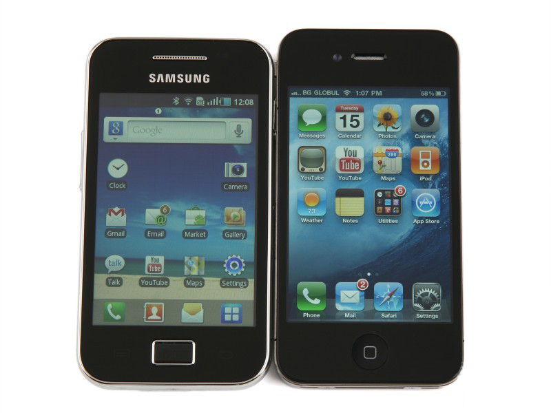 Samsung Galaxy Ace vs iPhone face