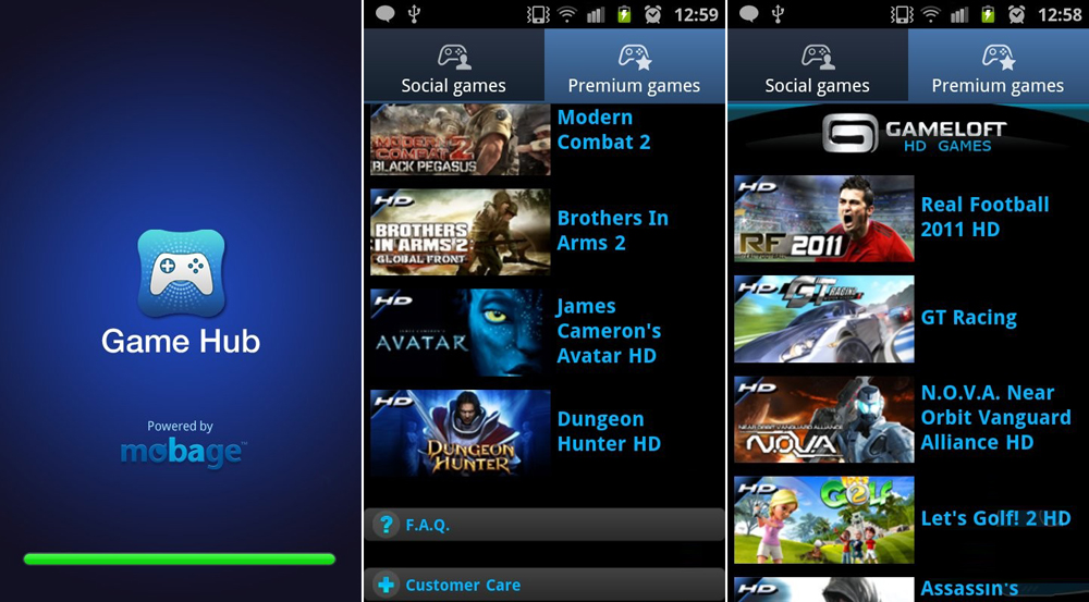 Games Hub Samsung GalaxyS II