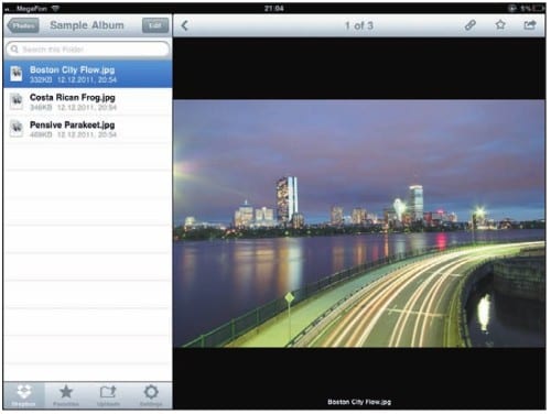 приложение Dropbox на iPad
